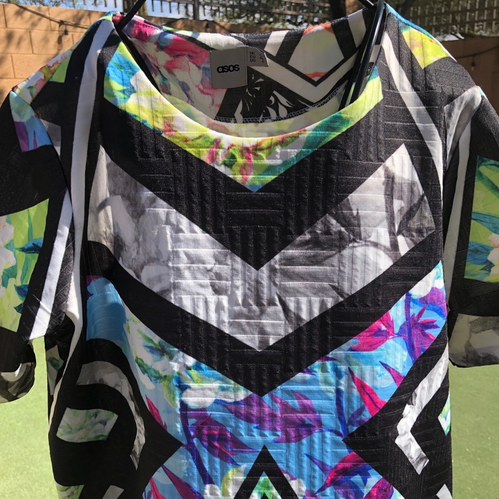 ASOS Floral Multicolor Shift Dress EUC *Sold Out* - Picture 3 of 8